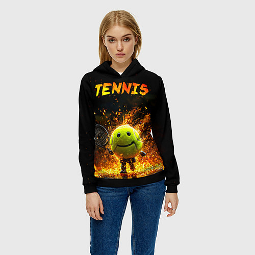Женская толстовка Теннисный человечек / 3D-Черный – фото 3