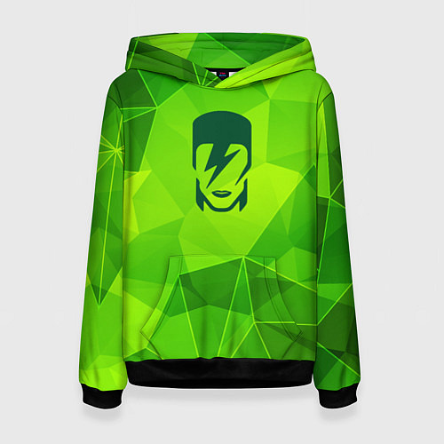 Женская толстовка David Bowie green poly / 3D-Черный – фото 1