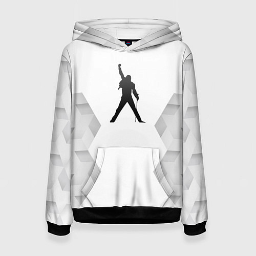 Женская толстовка Queen white poly / 3D-Черный – фото 1