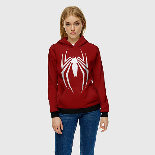 Женская толстовка SpiderMan - logo / 3D-Черный – фото 3