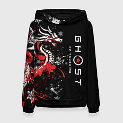 Толстовка-худи женская Ghost of Tsushima - snowflakesv, цвет: 3D-черный