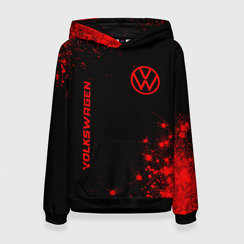 Женская толстовка Volkswagen - red gradient вертикально / 3D-Черный – фото 1