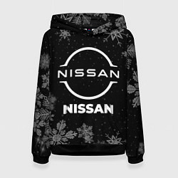 Толстовка-худи женская Снежный Nissan, цвет: 3D-черный