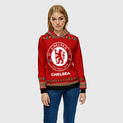 Толстовка-худи женская Chelsea new year, цвет: 3D-черный — фото 2
