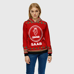 Толстовка-худи женская Saab new year, цвет: 3D-черный — фото 2