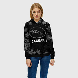 Толстовка-худи женская Снежный Jaguar, цвет: 3D-черный — фото 2
