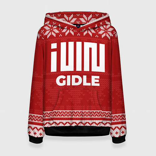 Женская толстовка Новогодний Gidle / 3D-Черный – фото 1