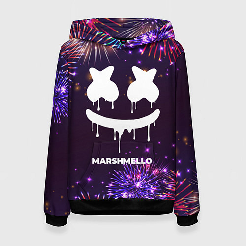 Женская толстовка Праздничный Marshmello / 3D-Черный – фото 1