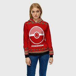 Толстовка-худи женская Pokemon new year, цвет: 3D-черный — фото 2