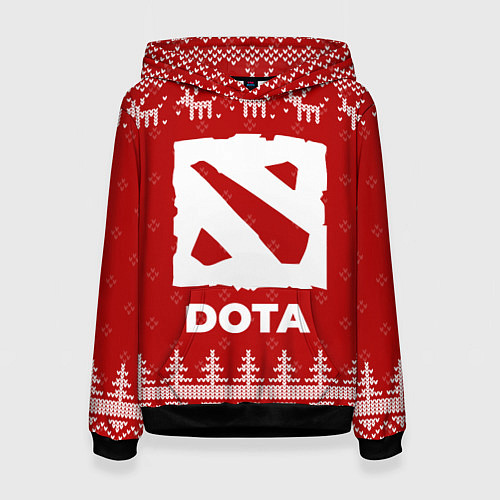 Женская толстовка Новогодний Dota с оленями / 3D-Черный – фото 1