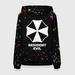 Толстовка-худи женская Resident Evil конфети, цвет: 3D-черный