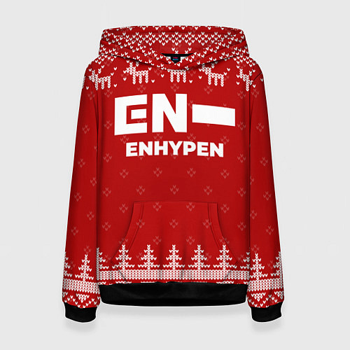 Женская толстовка Новогодний Enhypen с оленями / 3D-Черный – фото 1