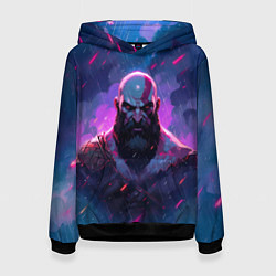 Толстовка-худи женская Kratos - neon rain, цвет: 3D-черный