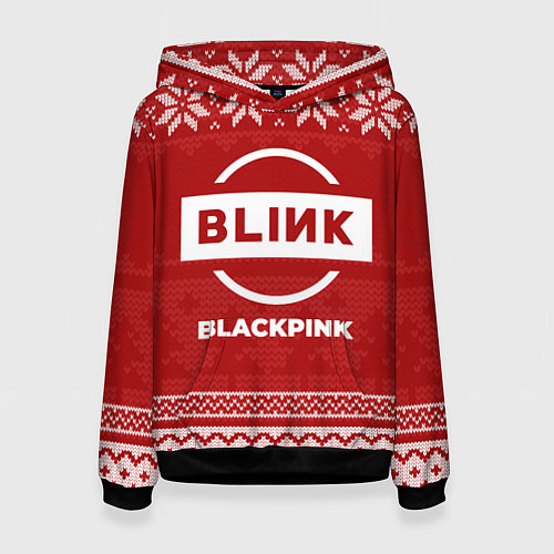 Женская толстовка Новогодний Blackpink / 3D-Черный – фото 1