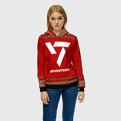 Толстовка-худи женская Seventeen new year, цвет: 3D-черный — фото 2