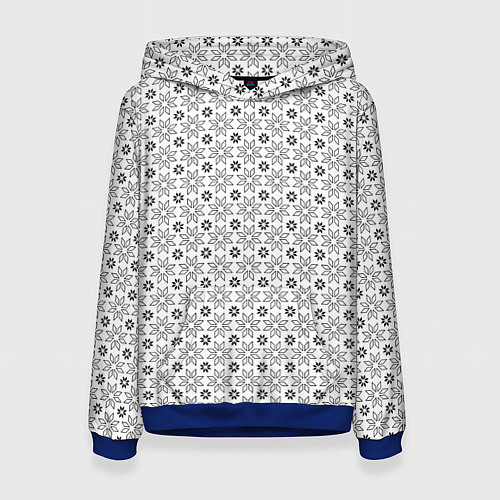 Женская толстовка Чёрные звёзды на чёрном фоне / 3D-Синий – фото 1