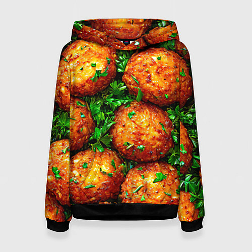 Женская толстовка Котлеты / 3D-Черный – фото 1