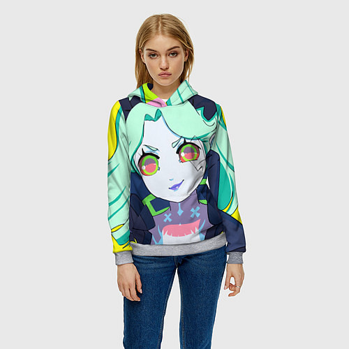 Женская толстовка Ребекка - киберпанк / 3D-Меланж – фото 3