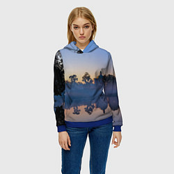 Толстовка-худи женская Вечер в Ораниенбауме, цвет: 3D-синий — фото 2