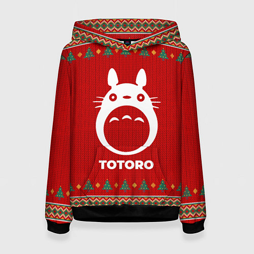 Женская толстовка Totoro new year / 3D-Черный – фото 1