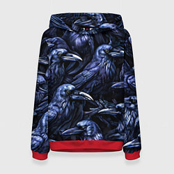 Толстовка-худи женская Черные вороны, цвет: 3D-красный