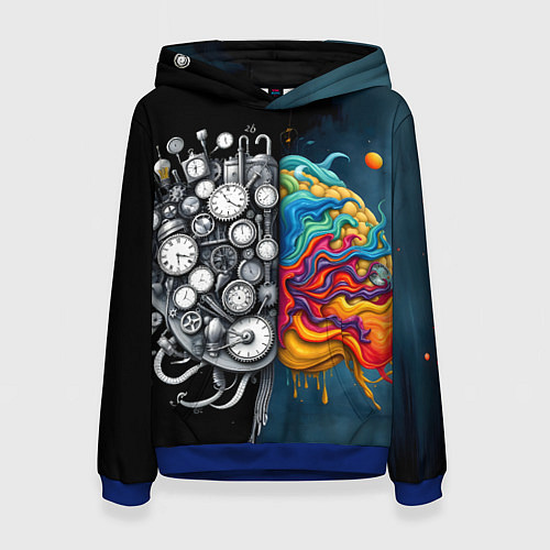 Женская толстовка Креативный мозг / 3D-Синий – фото 1