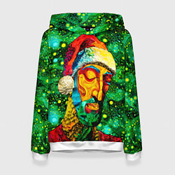 Толстовка-худи женская Ded Moroz: pop-art-brut-nouveau pointillism, цвет: 3D-белый