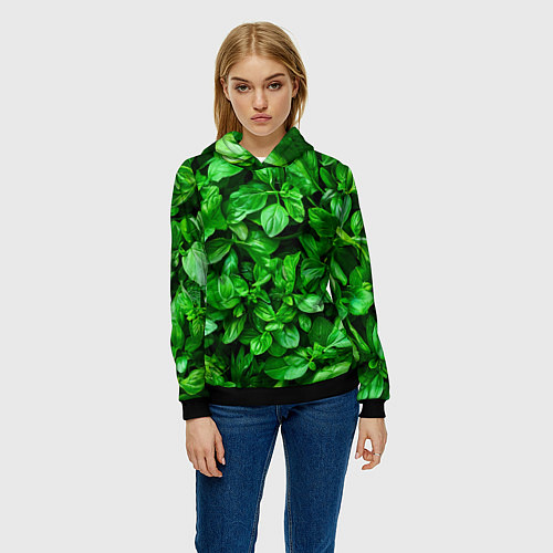 Женская толстовка Базилик зеленый / 3D-Черный – фото 3