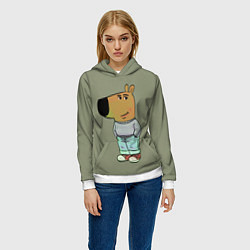 Толстовка-худи женская Чиловый парень - мем, цвет: 3D-белый — фото 2