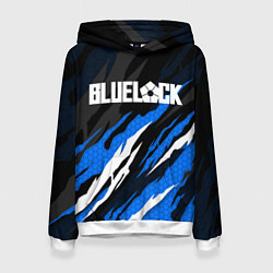 Толстовка-худи женская Блюлок - синий языки, цвет: 3D-белый