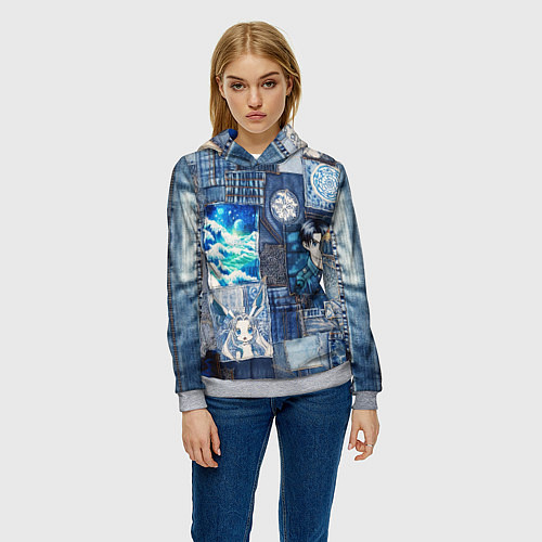 Женская толстовка Микс аниме и пэчворк / 3D-Меланж – фото 3