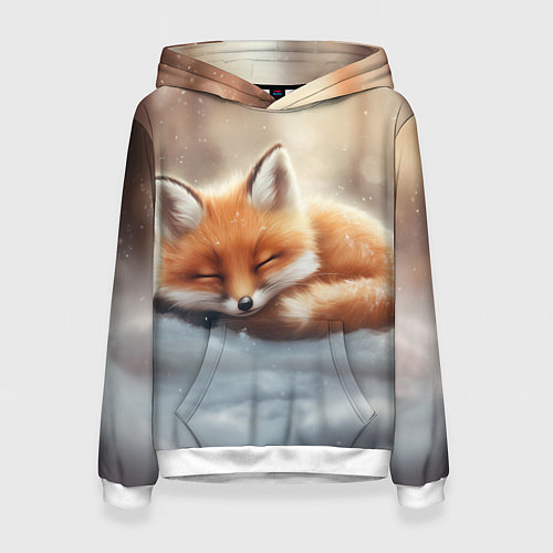 Женская толстовка Лисичка спит / 3D-Белый – фото 1