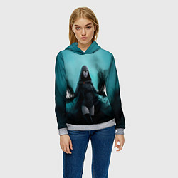 Толстовка-худи женская Raven young justice, цвет: 3D-меланж — фото 2