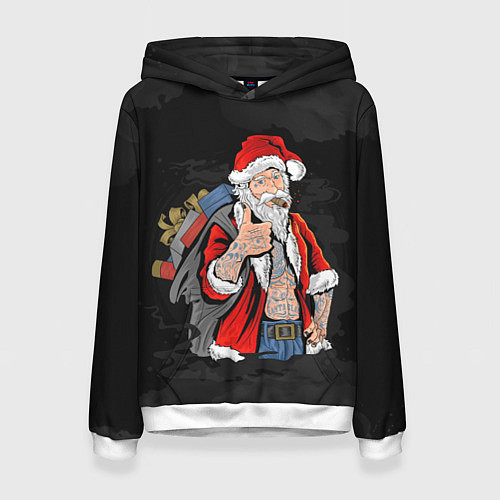 Женская толстовка Санта хипстер с подарками / 3D-Белый – фото 1