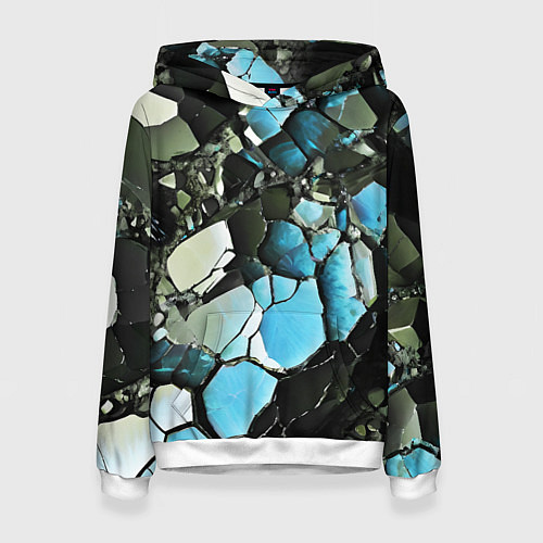 Женская толстовка Чёрно-синий камень / 3D-Белый – фото 1