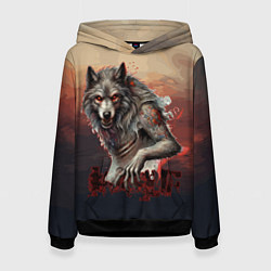 Толстовка-худи женская Оборотень, цвет: 3D-черный