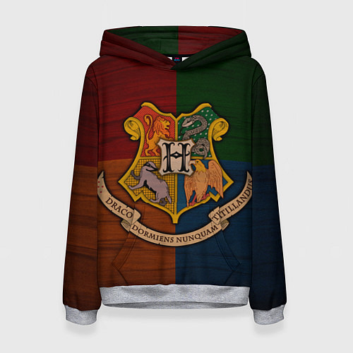 Женская толстовка Hogwarts emblem / 3D-Меланж – фото 1