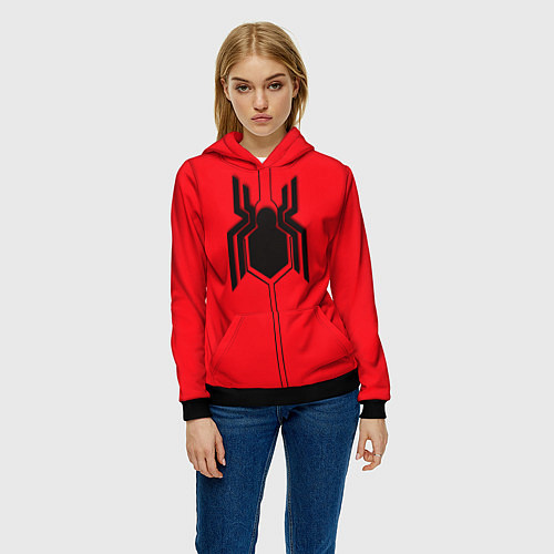 Женская толстовка Эмблема человека паука / 3D-Черный – фото 3