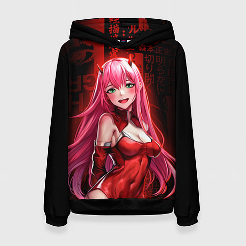 Женская толстовка Zero Two anime sexy / 3D-Черный – фото 1