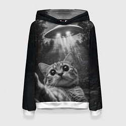 Женская толстовка Котик и НЛО