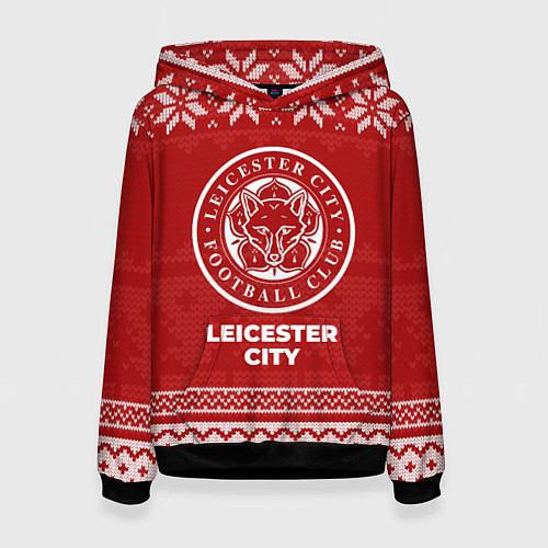 Женская толстовка Новогодний Leicester City / 3D-Черный – фото 1