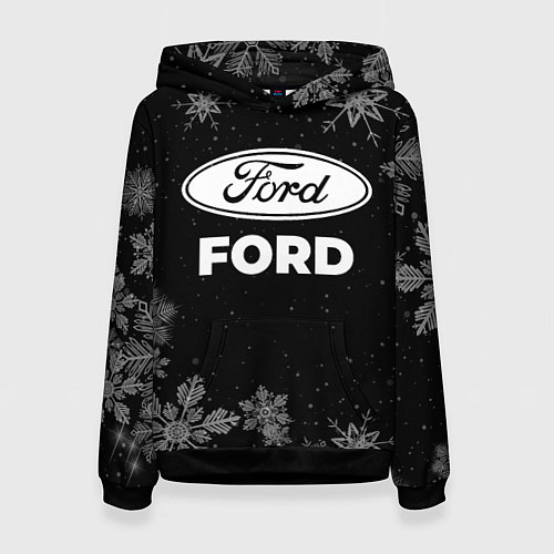 Женская толстовка Снежный Ford / 3D-Черный – фото 1