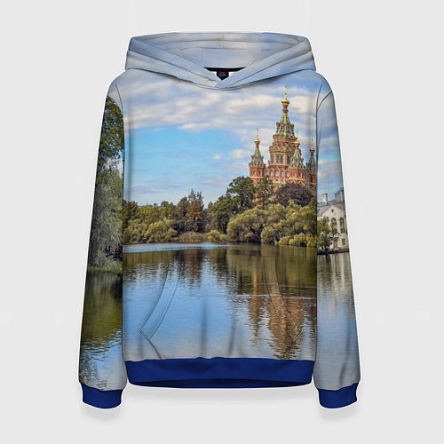 Женская толстовка Собор святых апостолов Петра и Павла в Петергофе / 3D-Синий – фото 1