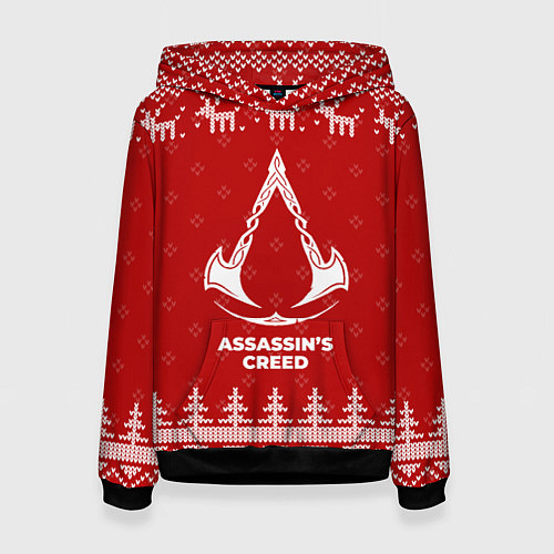 Женская толстовка Новогодний Assassins Creed с оленями / 3D-Черный – фото 1