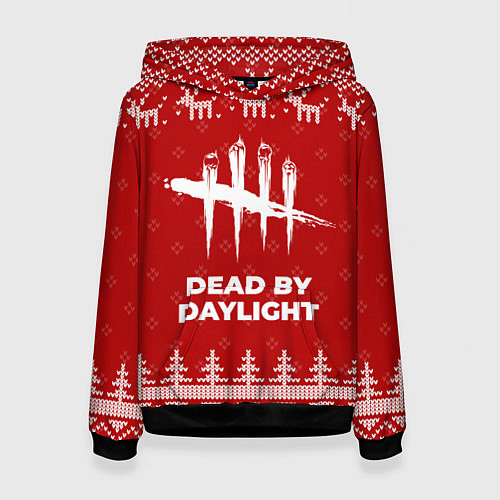 Женская толстовка Новогодний Dead by Daylight с оленями / 3D-Черный – фото 1