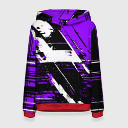 Женская толстовка Diagonal black and white stripes on a purple backg