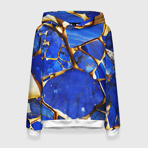 Женская толстовка A gold mineral in a blue stone / 3D-Белый – фото 1