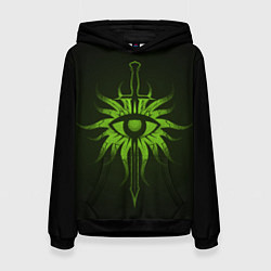 Толстовка-худи женская Dragon Age Inquisition logo, цвет: 3D-черный