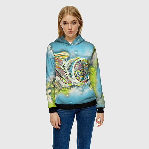 Женская толстовка Удар по воротам / 3D-Черный – фото 3