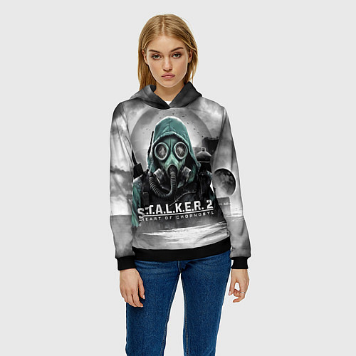 Женская толстовка Stalker 2 heart of Chornobyl radiation / 3D-Черный – фото 3